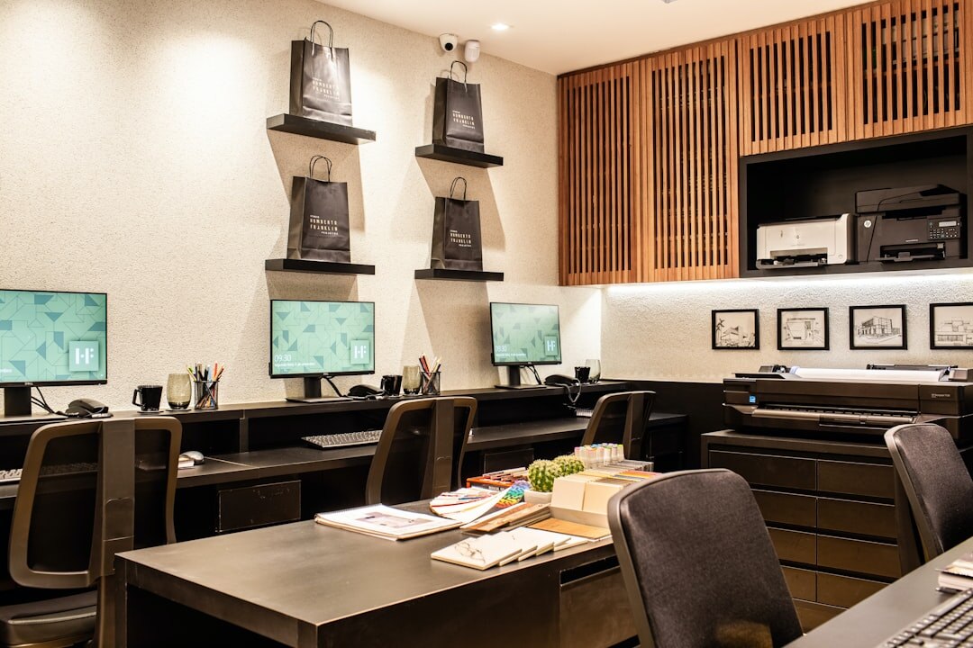 Modern newsroom office with open workspace